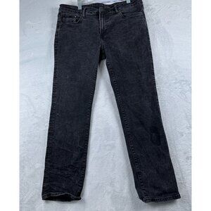 H&M Straight Leg Jeans Women's Size 38/32 High Rise Acid Wash Denim Black